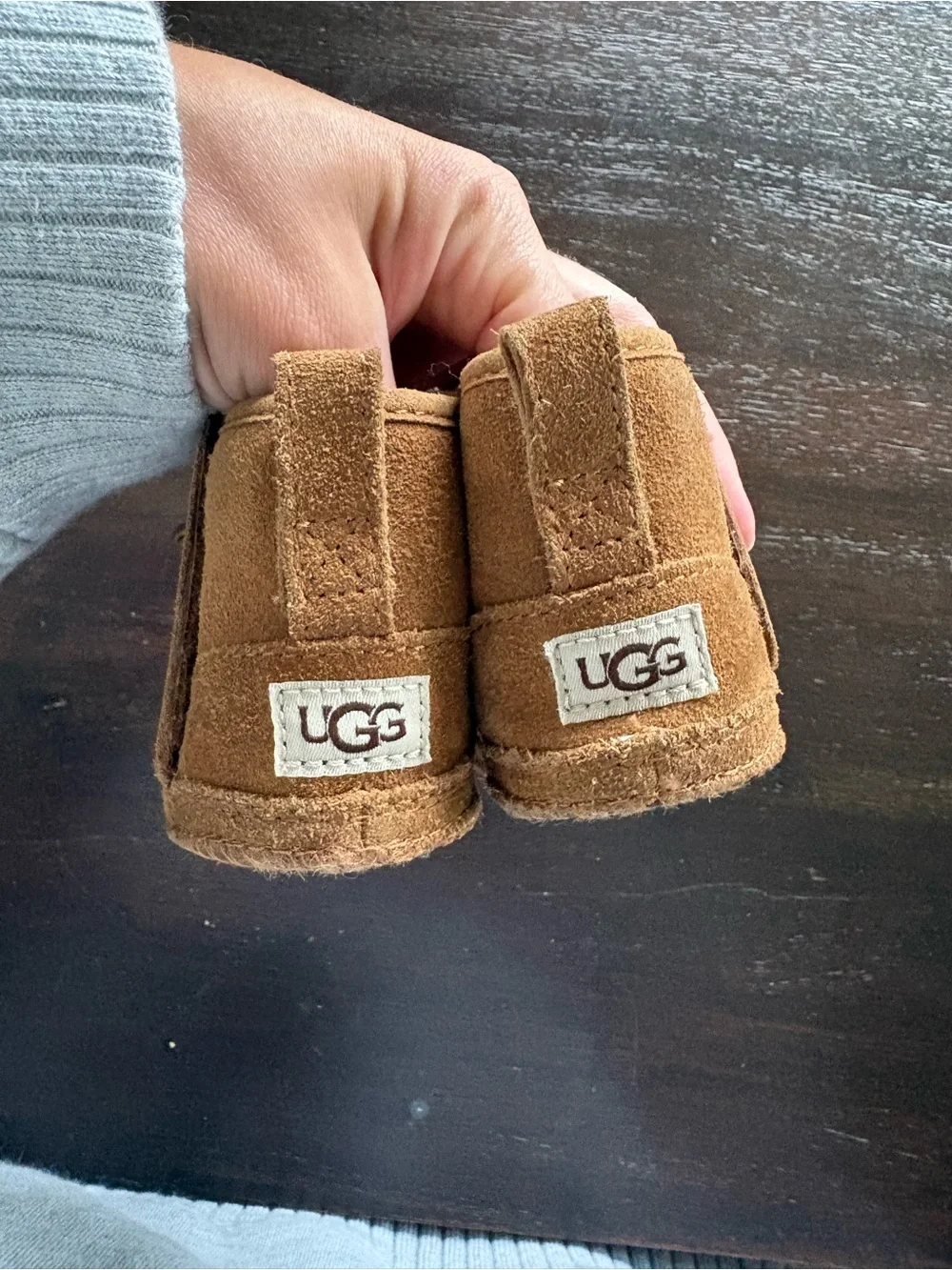 Kids Cozy Lined Suede UGG Boots - Chestnut Brown